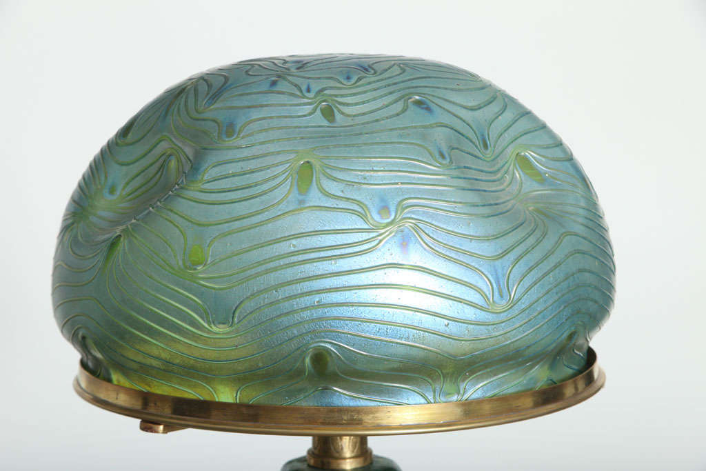 Glass Loetz Art Nouveau Table Lamp by, Leopold Bauer