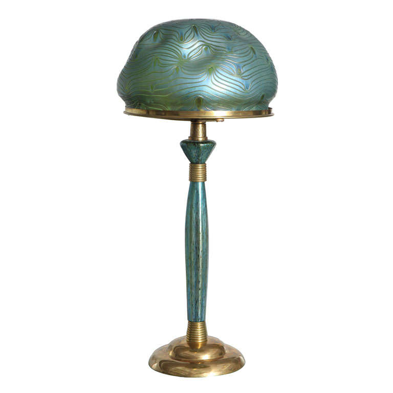 Loetz Art Nouveau Table Lamp by, Leopold Bauer