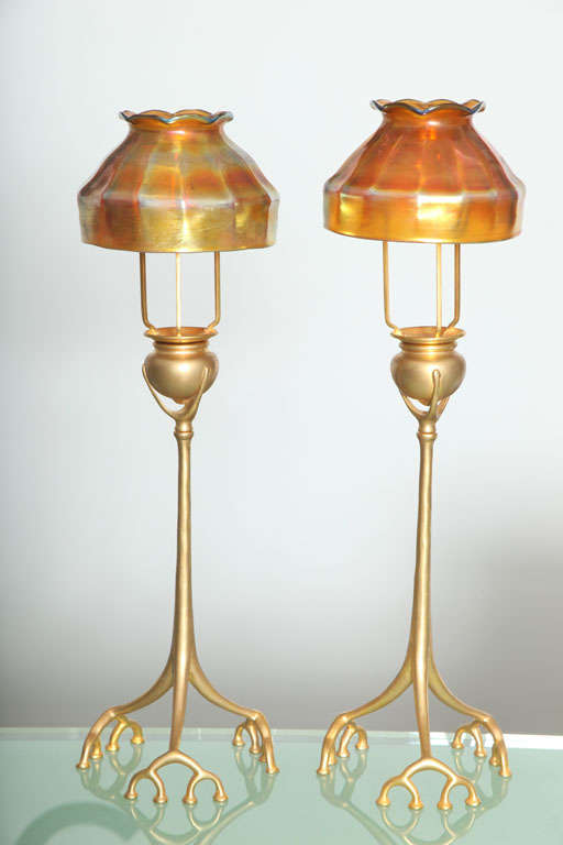 Tiffany Studios Organic Root Candlesticks