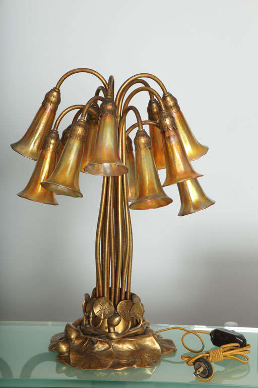 Tiffany Studios Twelve Light Lily Table Lamp 1