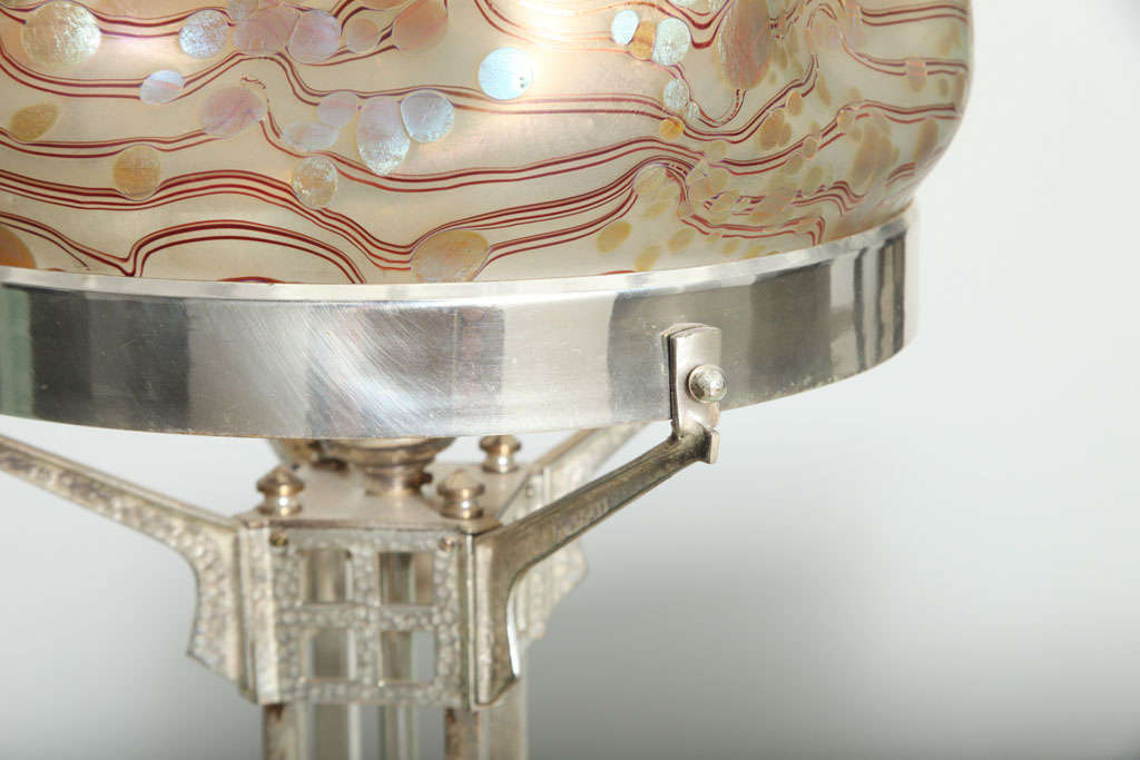 Austrian Art Nouveau Loetz Table Lamp 1