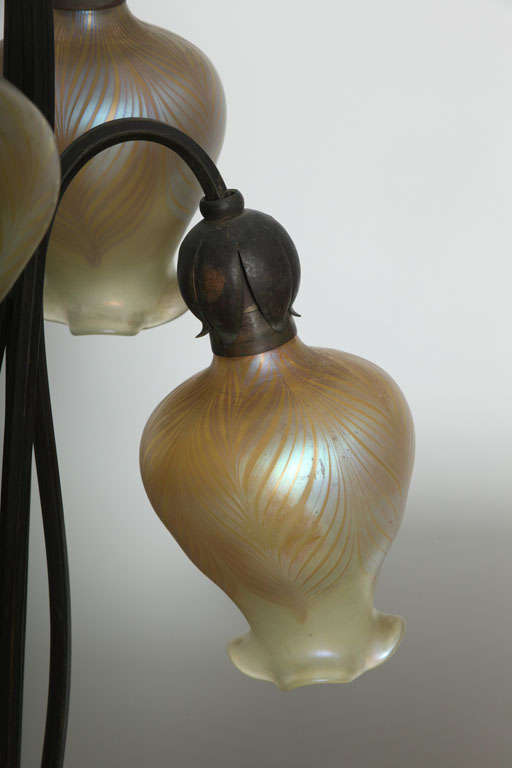 Glass Art Nouveau Lily Lamps by, Loetz