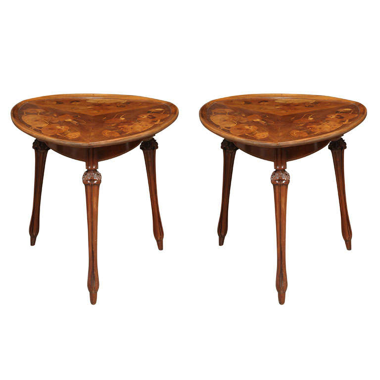 Pair of Art Nouveau Side Tables by, Louis Majorelle