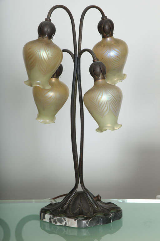Art Nouveau Lily Lamps by, Loetz at 1stDibs
