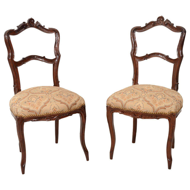 Pair of French  Side Chairs For Sale