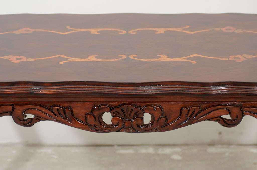 20th Century An Italian Carved Rococo Style Coffee Table