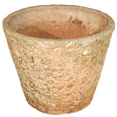 Large Mid Century Concrete and Shell Planter
