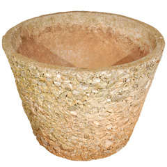 Mid Century Concrete and Shell Planter