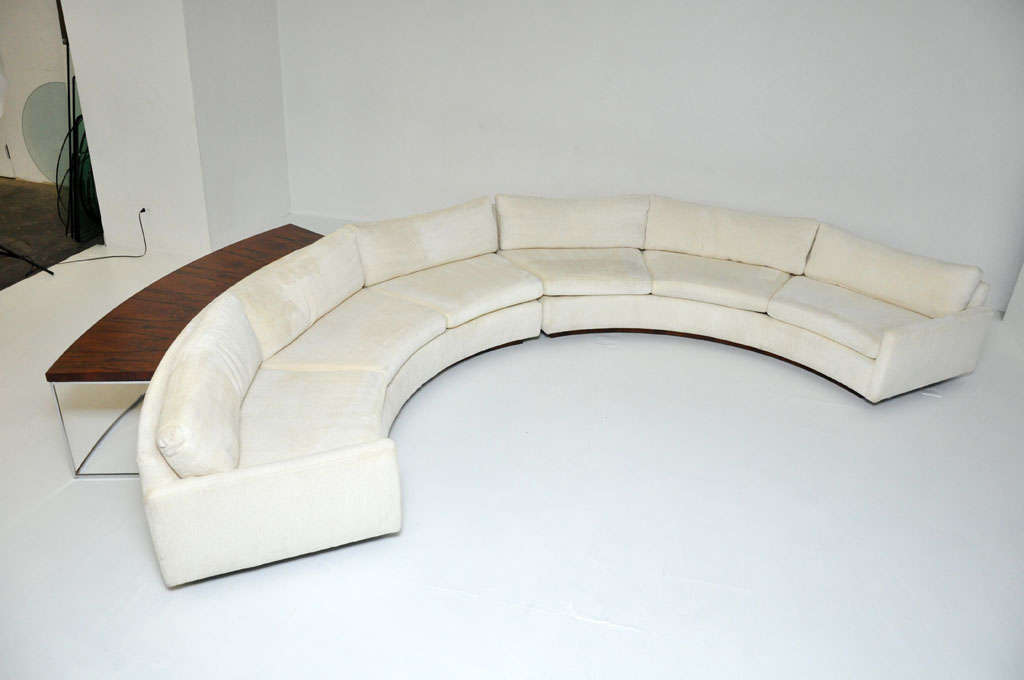 Milo Baughman Semi Circle Sofa W, Curved Console Table For Sectional Sofa