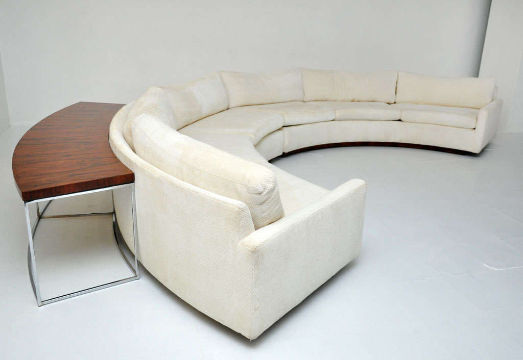 Milo Baughman Semi Circle Sofa W Console Table At 1stdibs American Milo Baughman Semi Circle Sofa W Console Table For