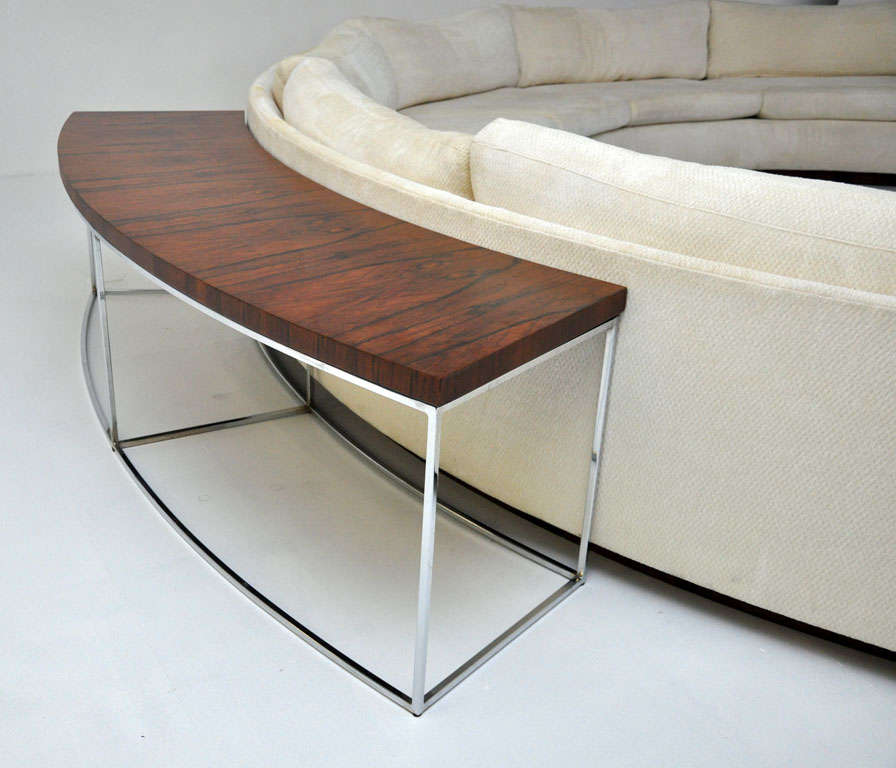 Milo Baughman Semi Circle Sofa W, Curved Console Table For Sectional Sofa