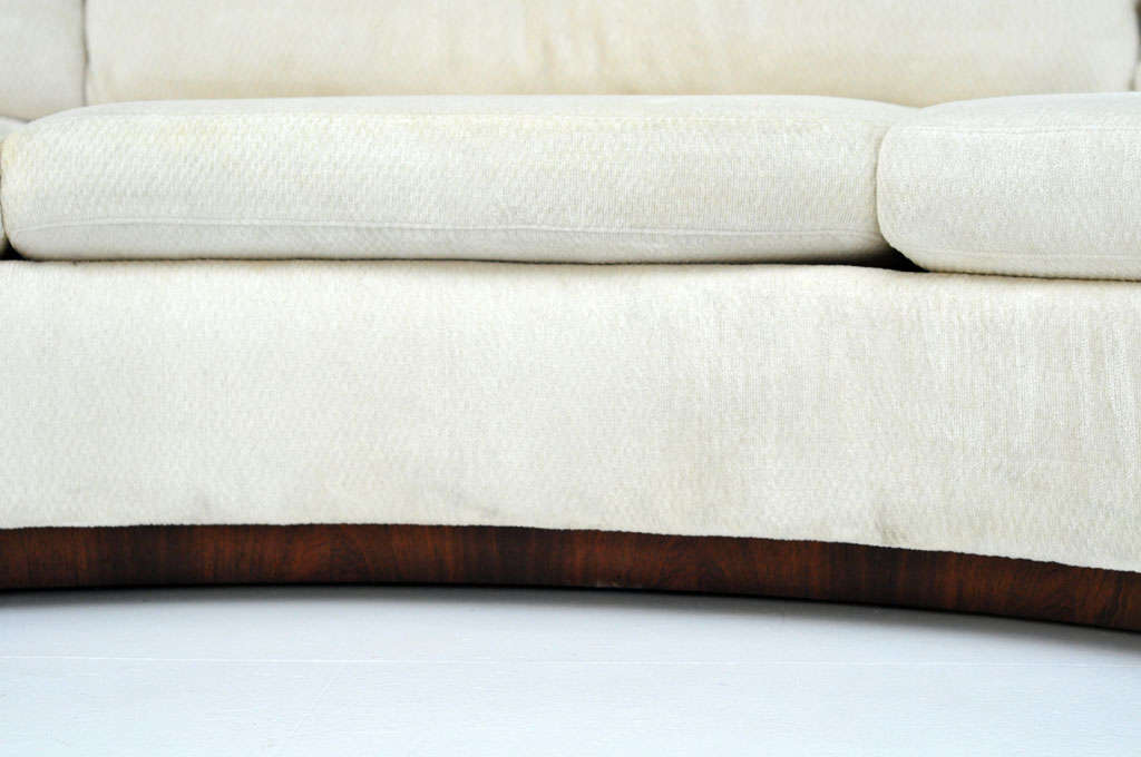 American Milo Baughman semi-circle sofa w/ console table