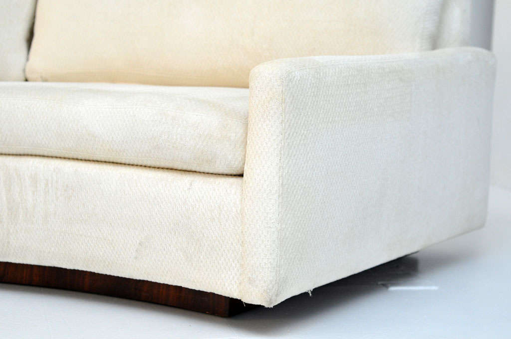 Mid-20th Century Milo Baughman semi-circle sofa w/ console table