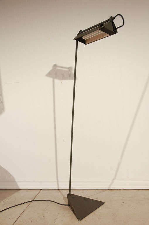 Piotr Sierakowski for Koch + Lowy Delta Floor lamp in nextel suede with halogen bulb