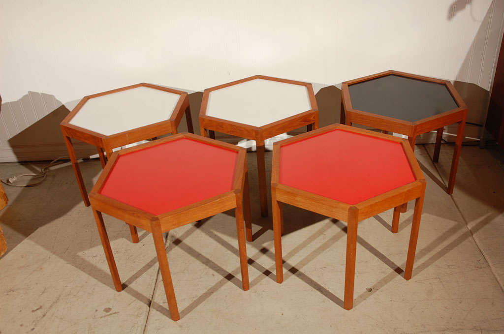 Mid-20th Century Hans C. Andersen Hexagonal Side Tables