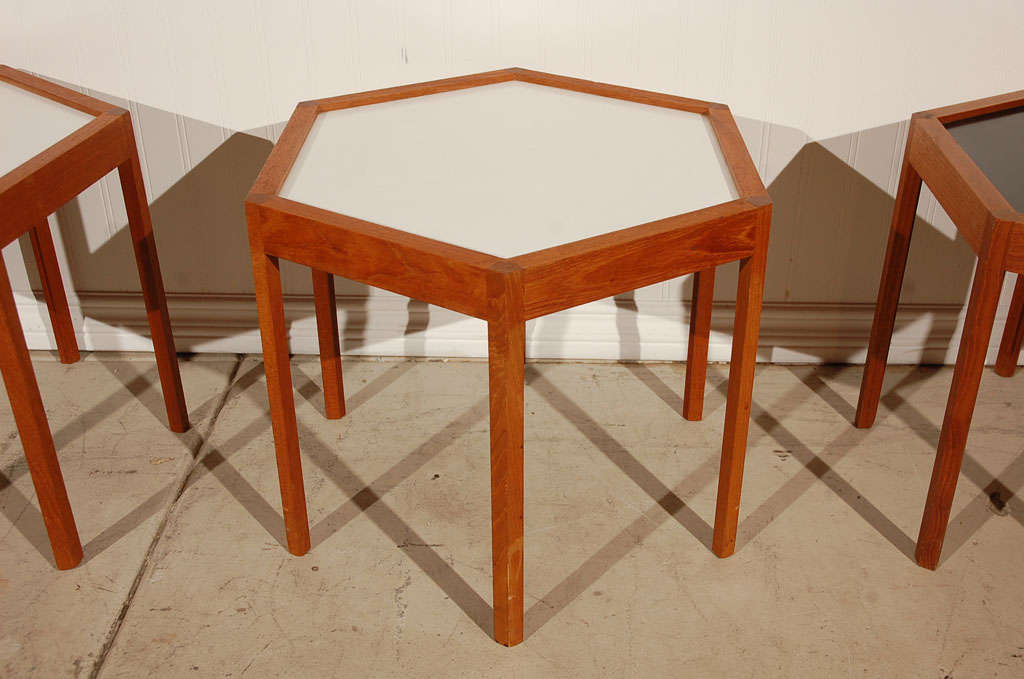 Teak Hans C. Andersen Hexagonal Side Tables