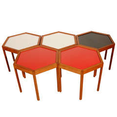 Hans C. Andersen Hexagonal Side Tables