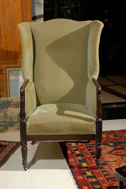American Federal-Style Mahogany Wing Chair 4