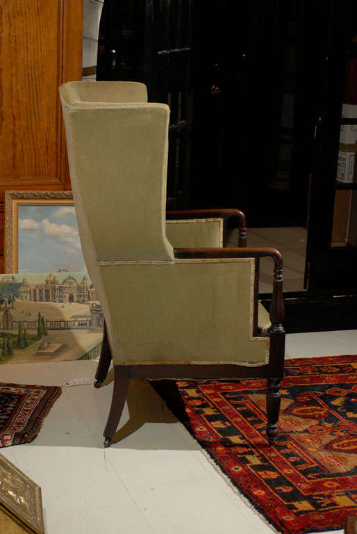 American Federal-Style Mahogany Wing Chair 7