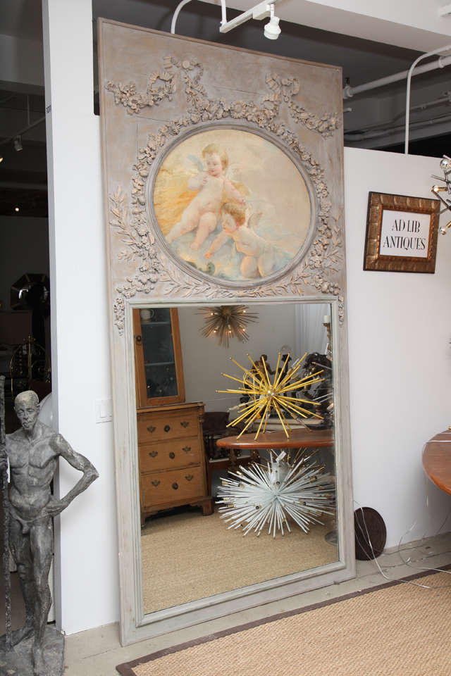 A Llarge 19th Century, Chateau, Trumeau Mirror