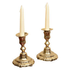 Pair Of Dutch Brass Candlesticks 