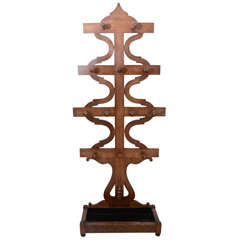 English Oak Gothic Style Hall Stand