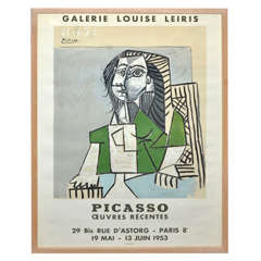 1953 Lithograph Poster of a Picasso Exhibition in Paris