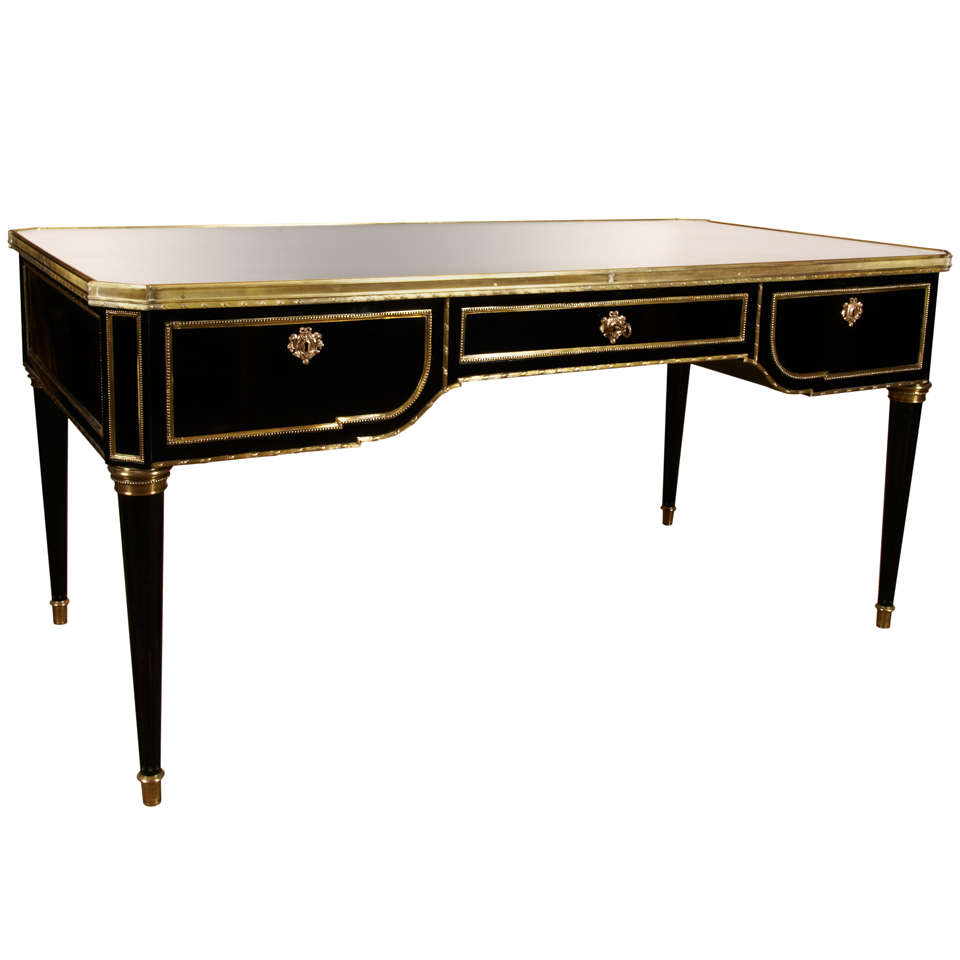 Elegant French top mirror desk at 1stdibs