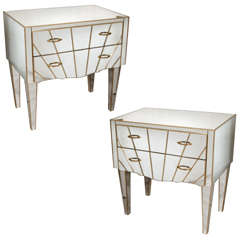 Pair of commodes in mirror. Pair of commodes in mirror.
