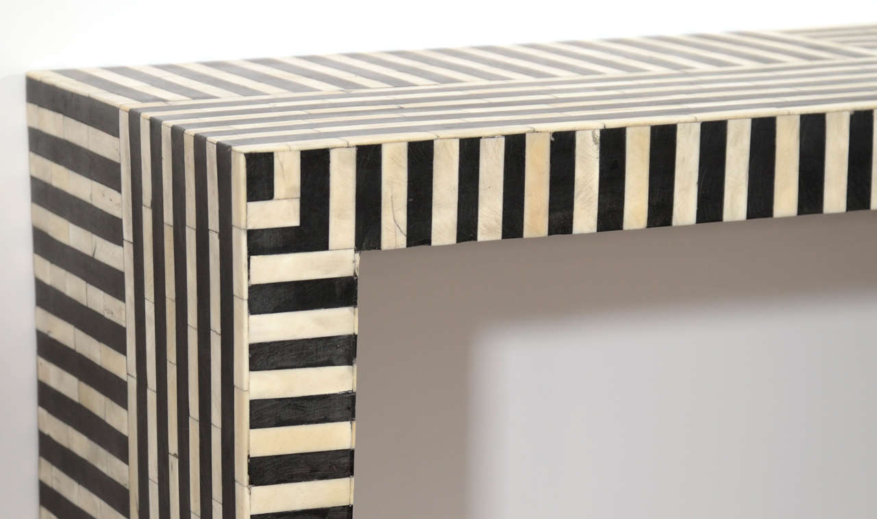 20th Century Indian Striped Bone Console For Sale