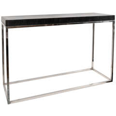India Horn Console with Chrome Leg Base
