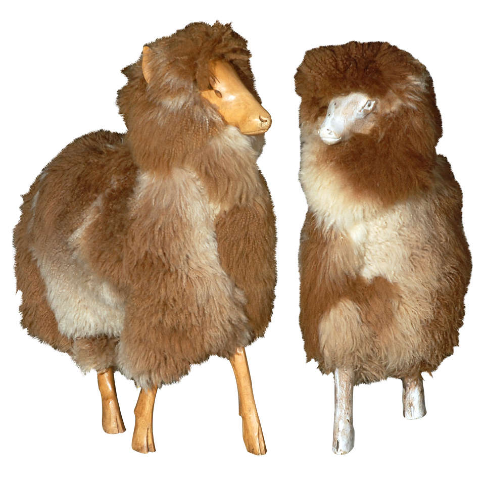 Pair Of Decorative Sheeps After Francois- Xavier Lalanne. For Sale