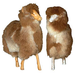 Pair Of Decorative Sheeps After Francois- Xavier Lalanne.