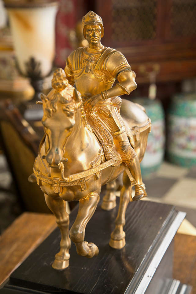 Italian Gilt Bronze Statue of Bartolommeo Colleoni