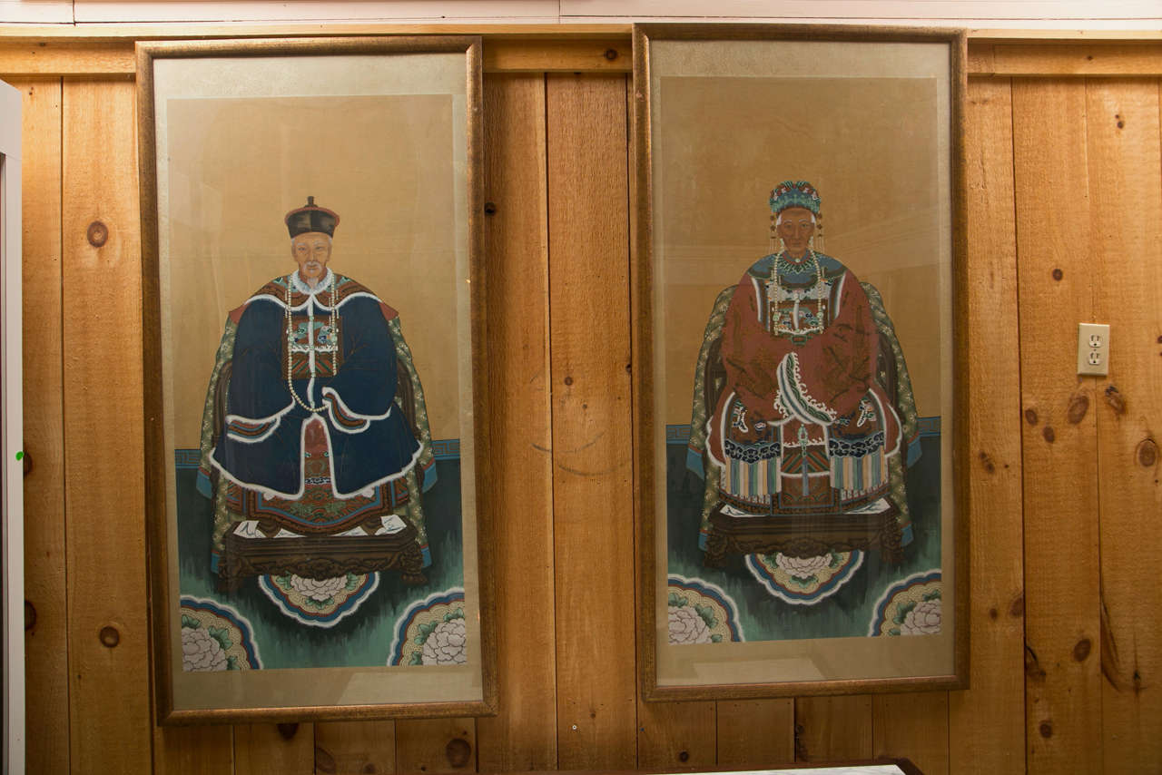 Pair Chinese Ancestral Portraits 6