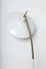 Mid-Century Modern White Gooseneck Floor Lamp by Laurel