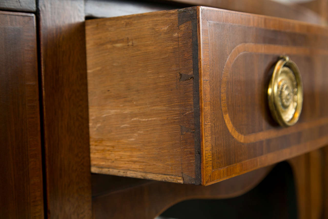 British Small English Bow Front Sideboard For Sale