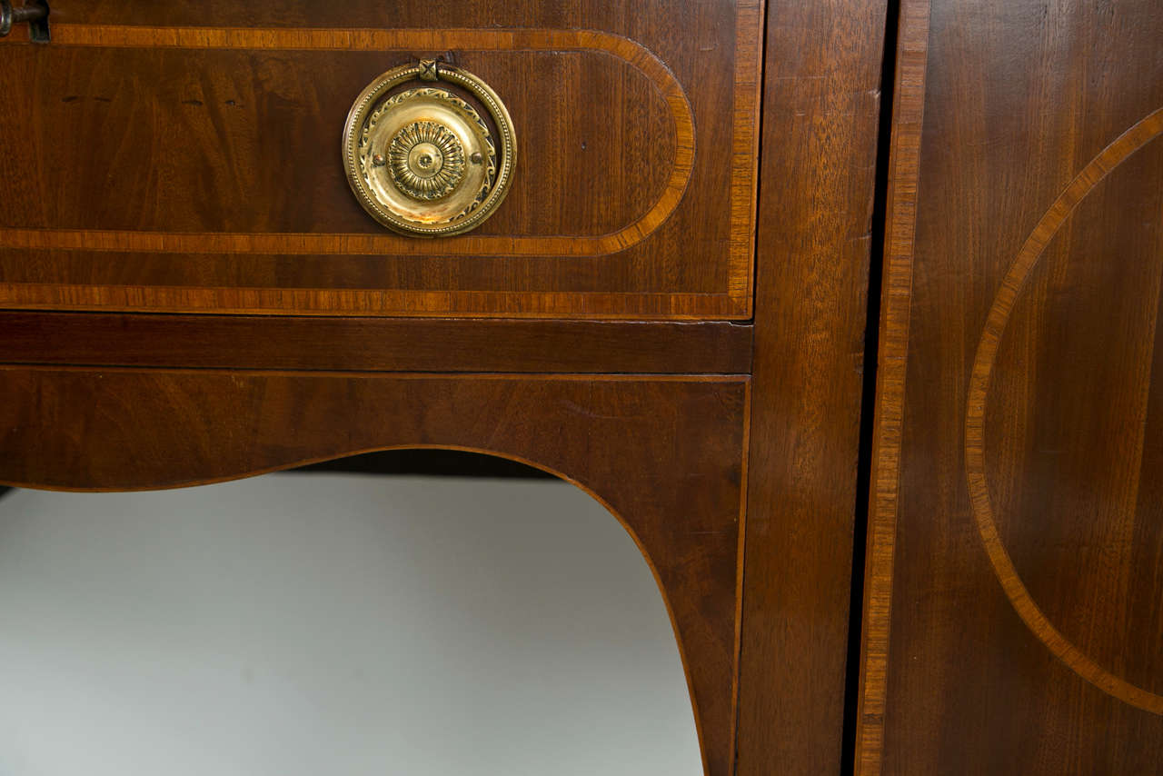 19th Century Small English Bow Front Sideboard For Sale