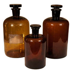 Amber Apothecary Jars from France