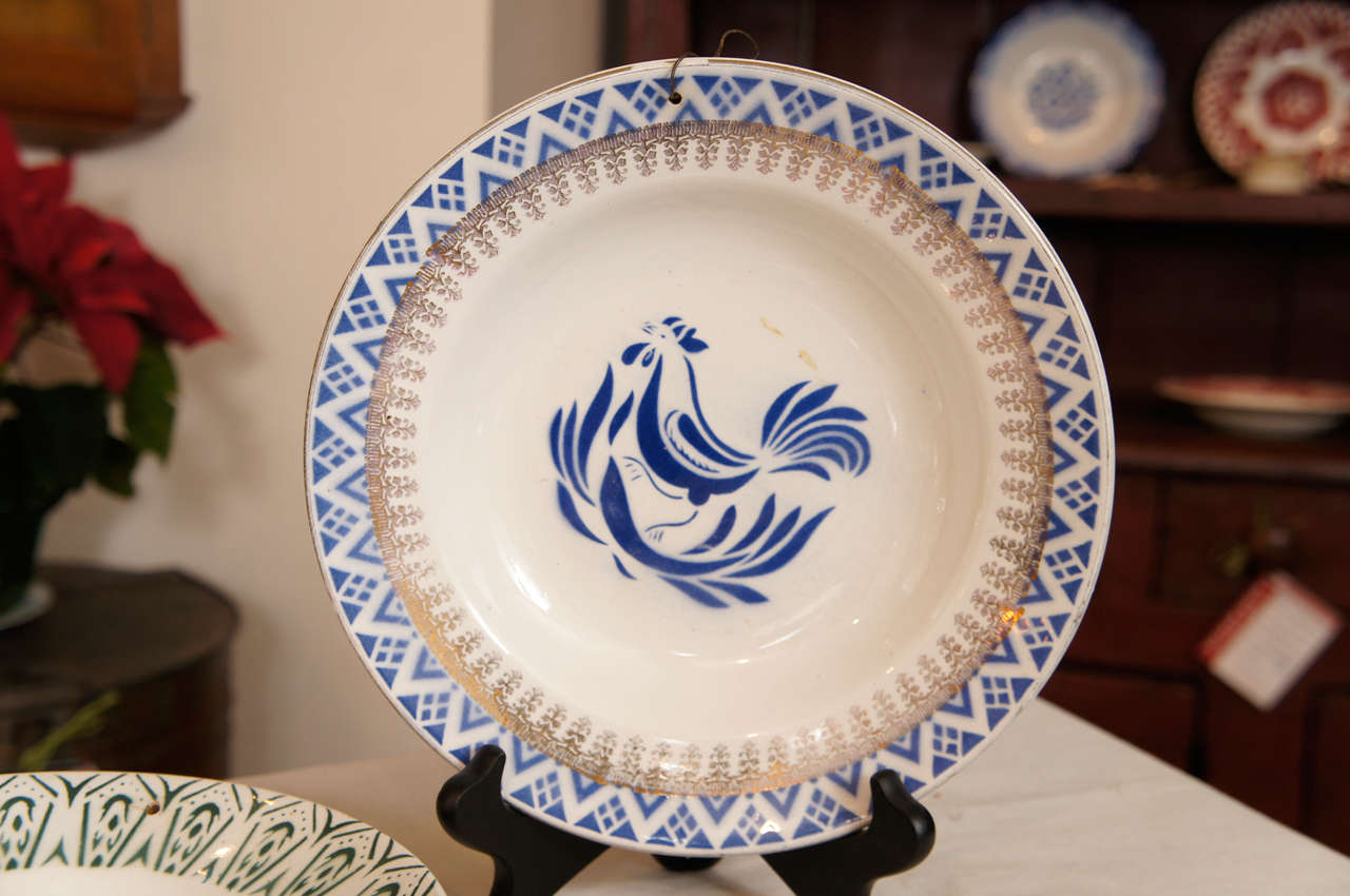 Mid-20th Century Vintage 1930 Stencil Plates and Bowls