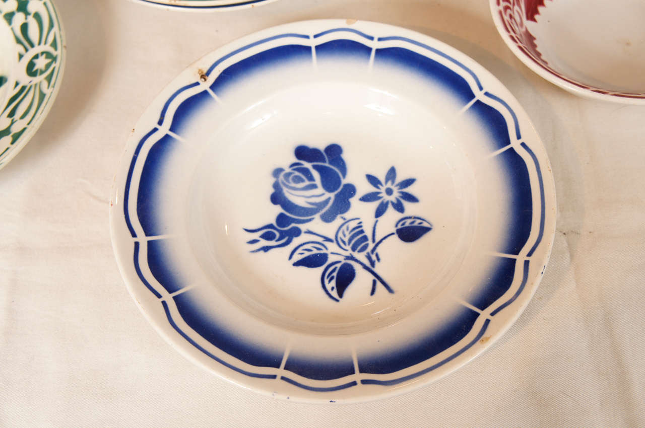 Vintage 1930 Stencil Plates and Bowls For Sale at 1stDibs 1930s