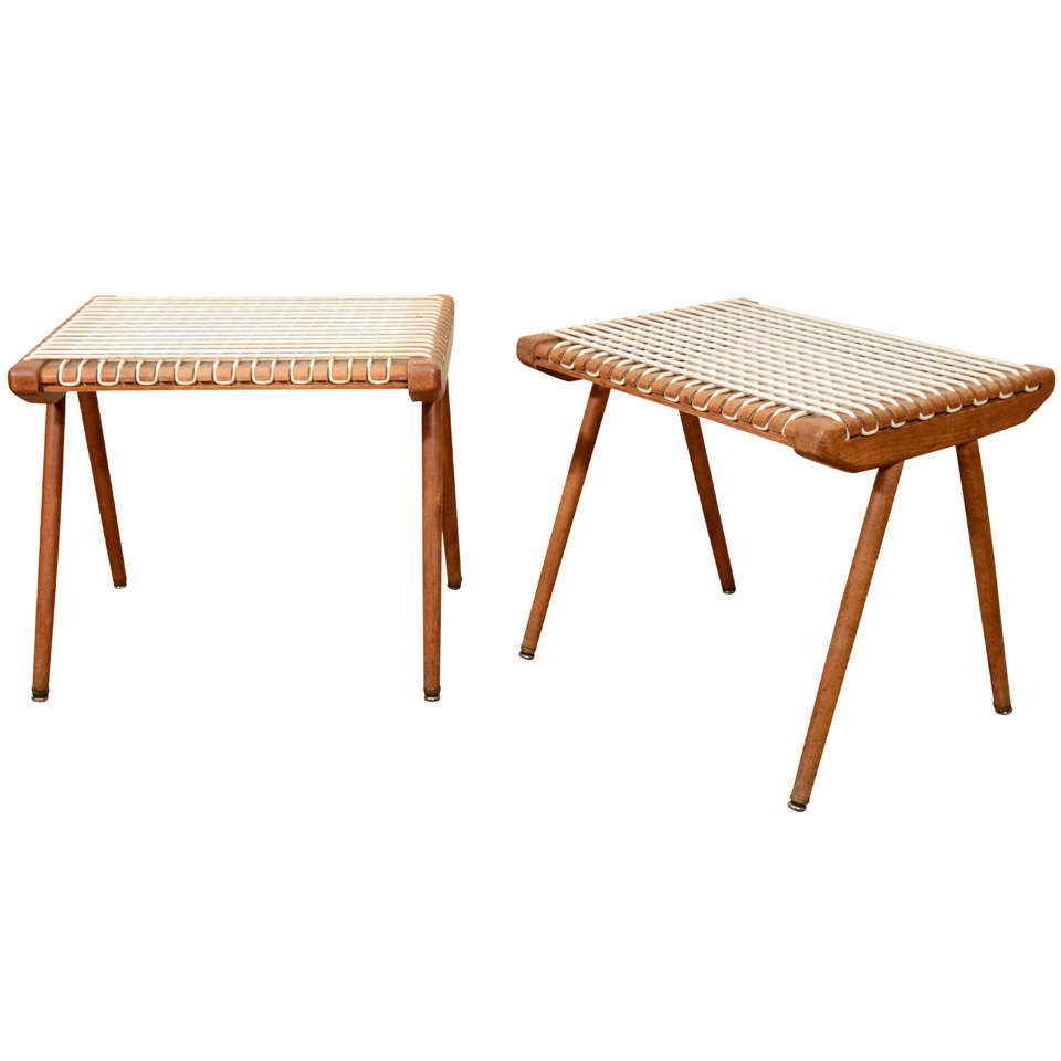 Louis Sognot Woven Benches For Sale