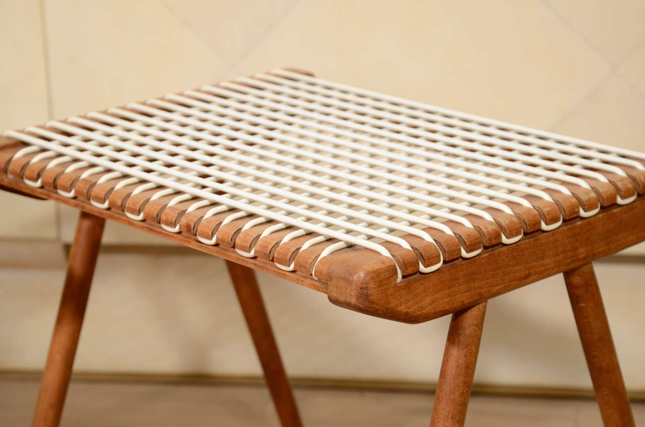 Oak Louis Sognot Woven Benches For Sale