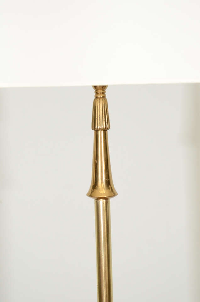 French Neoclassical Brass Floor Lamp