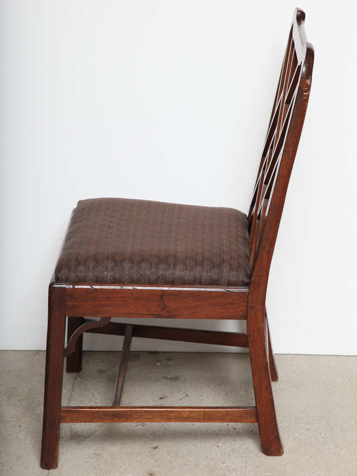 Wood English Fret Work Side Chair