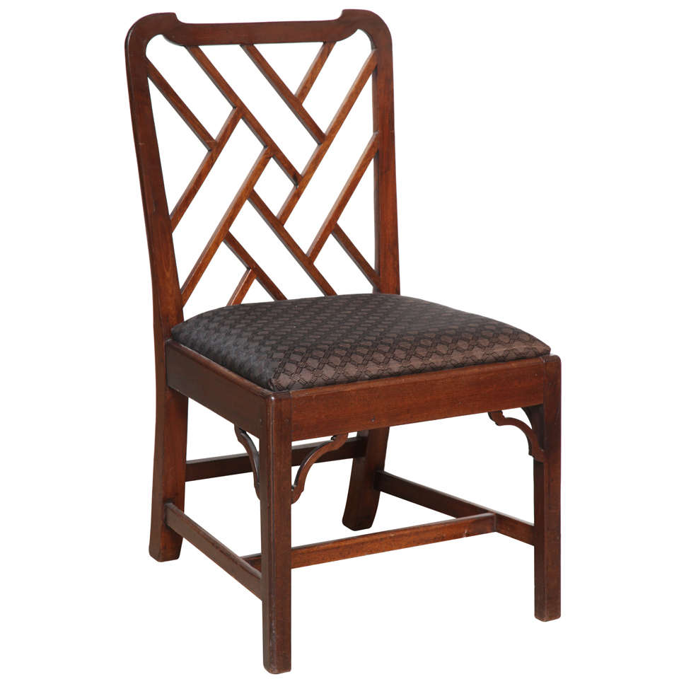 English Fret Work Side Chair