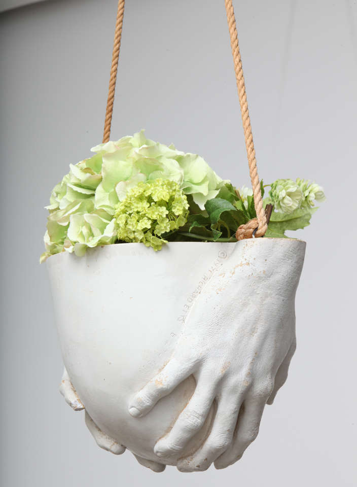 Hanging Plaster with Cast Hands of the potter Richard Etts In Excellent Condition In New York, NY