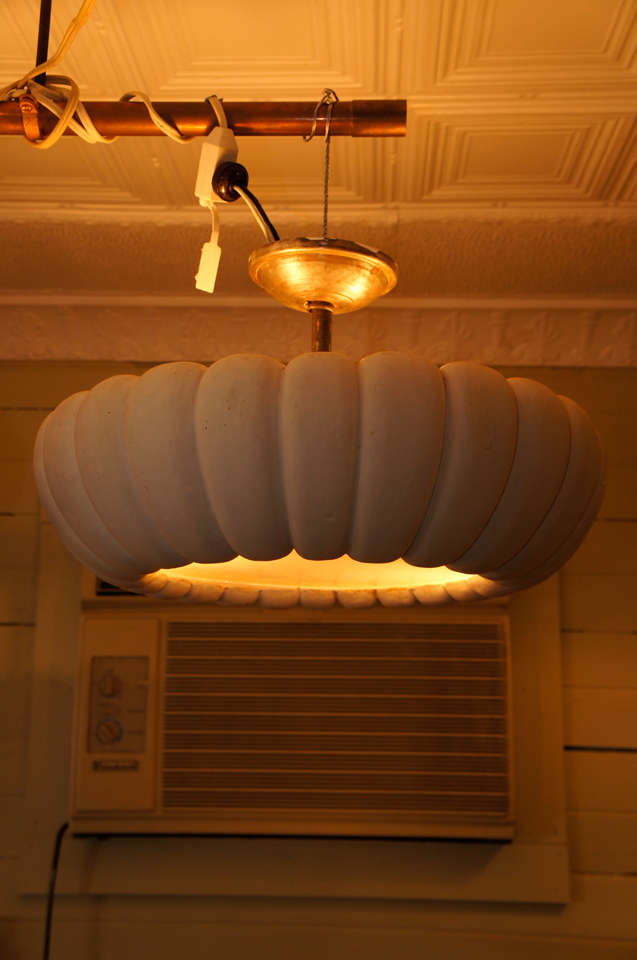 Mid-20th Century Ribbed Nouveau Ceiling Fixtures
