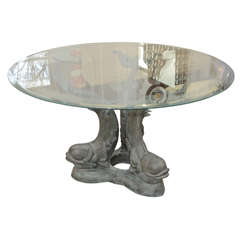 Patenaed Iron Base Dolphin Table