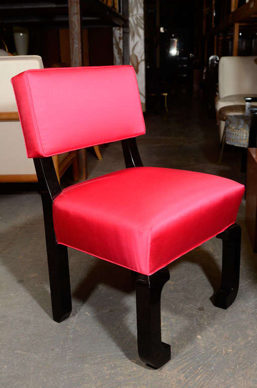 Mid-20th Century Pair of Chinese Modern occasional chairs by James Mont